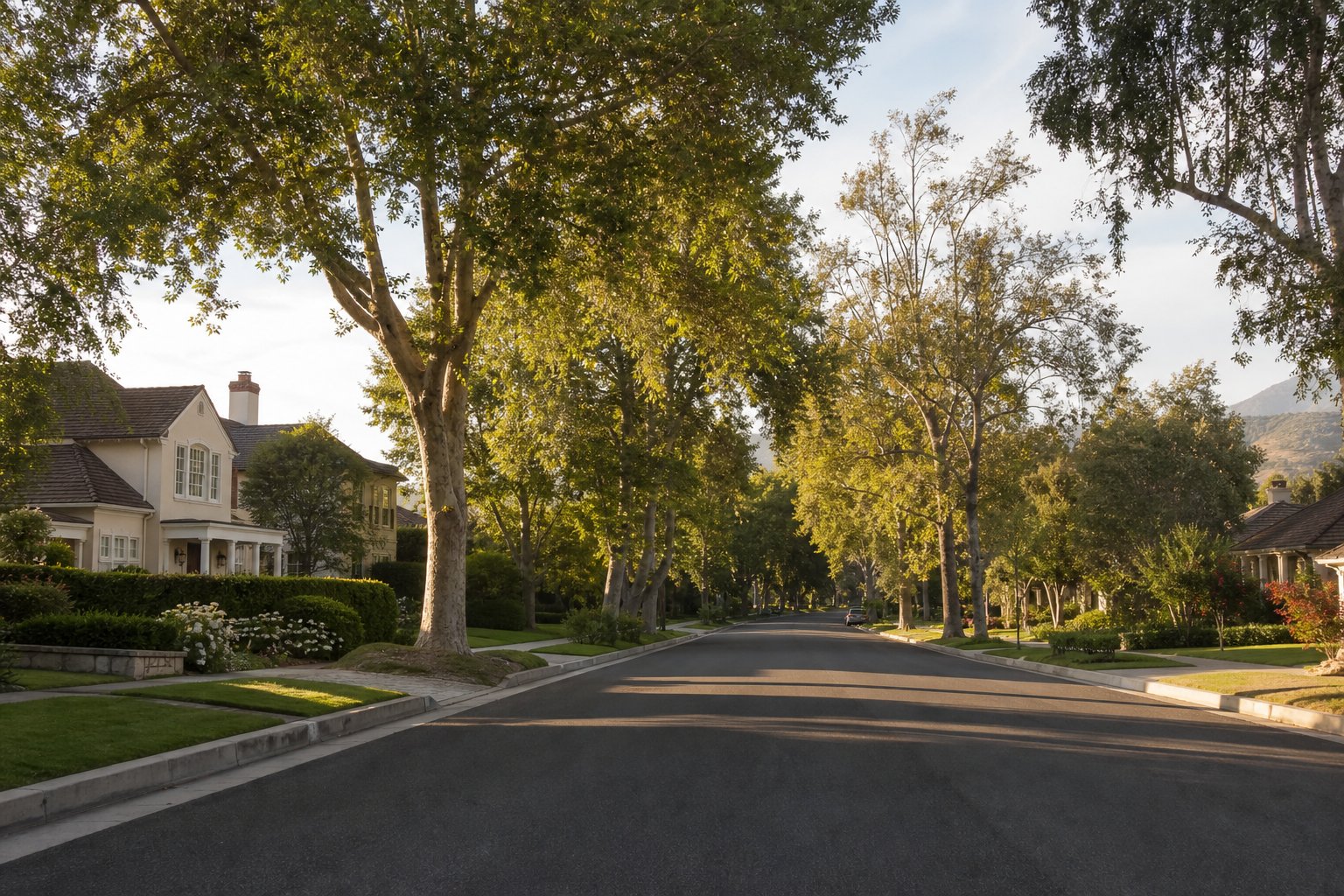 Tri-Valley residential street, AI-generated concept imagery